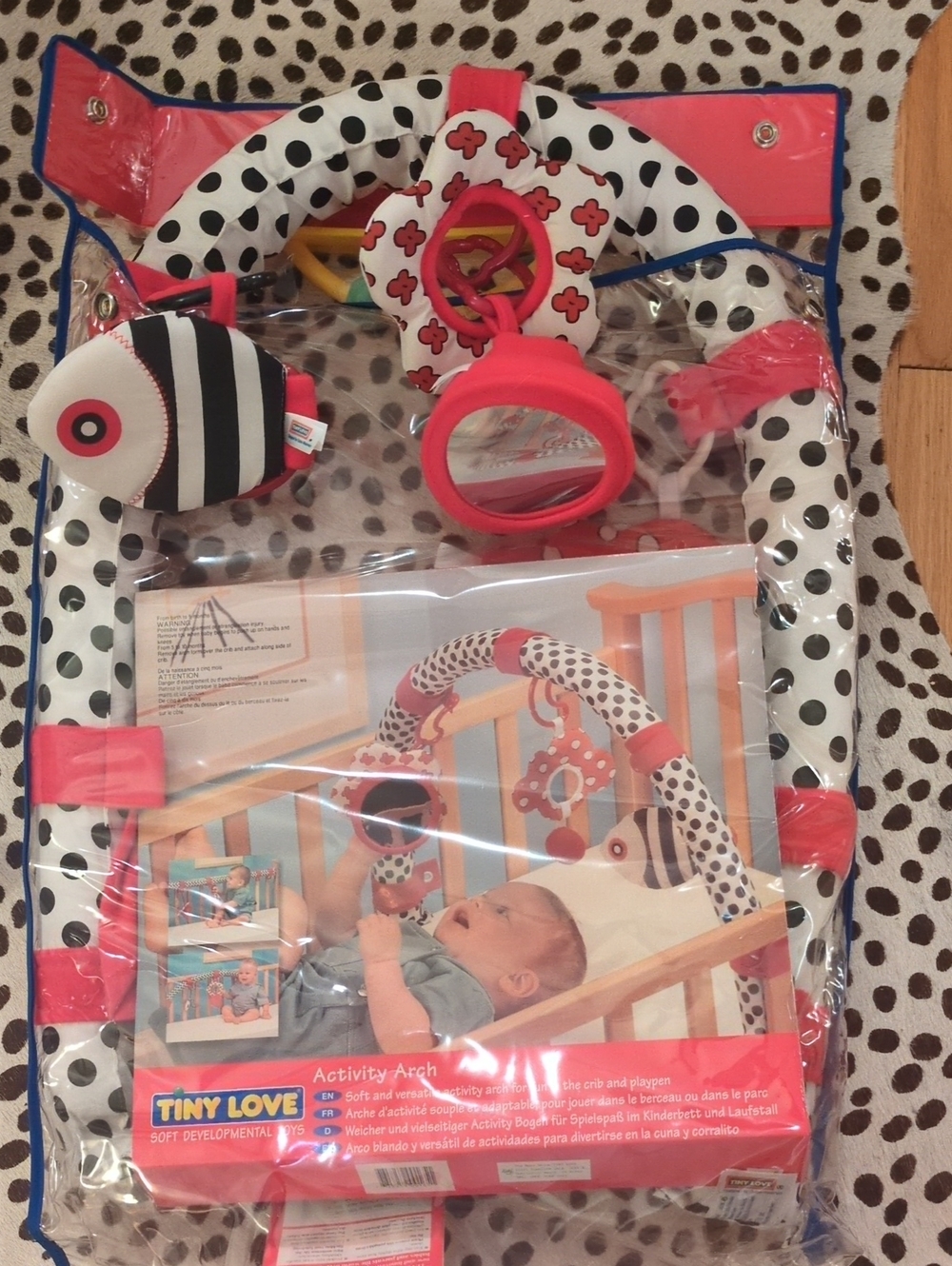 Tiny Love black, white, and red soft dev Activity Arch -